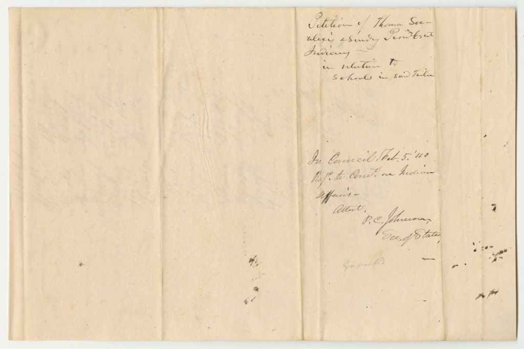 Miniature of Petition of Thoma Sockalexis and Others in Relation to the Education of the Penobscot Indians