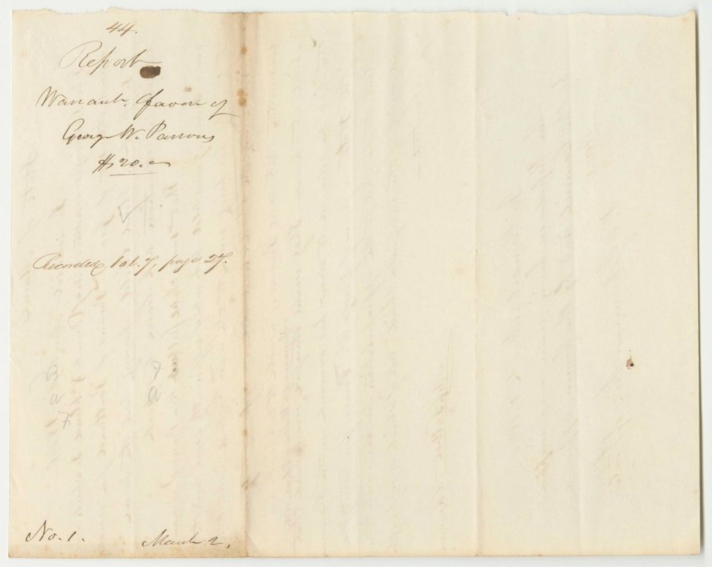 Miniature of Report 44: Report on the Petition of George W. Parsons of Portland Regarding Assistance for His Blind Son