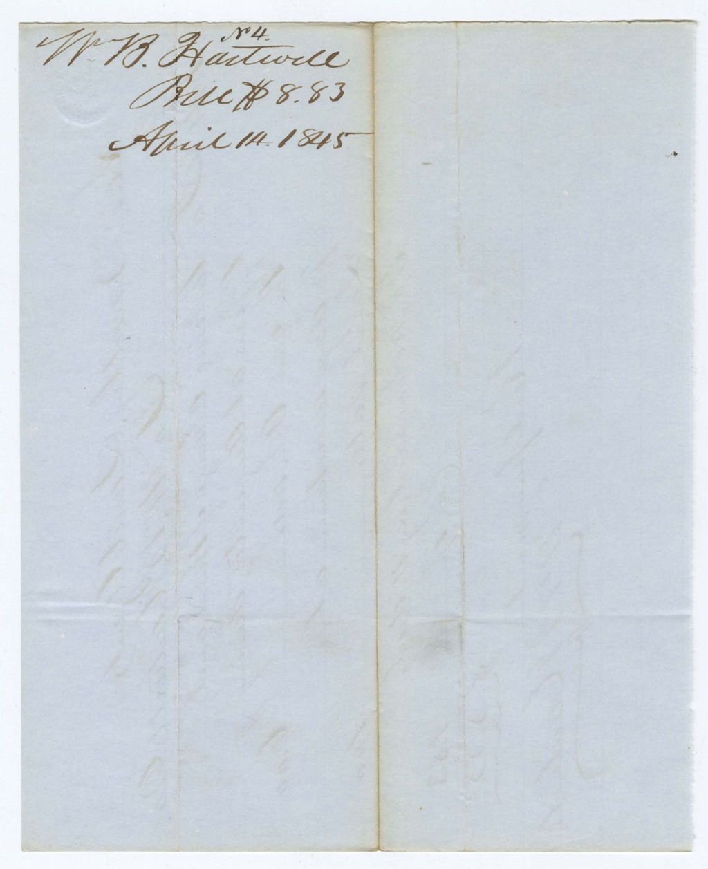 Miniature of Voucher 4: W. B. Hartwell