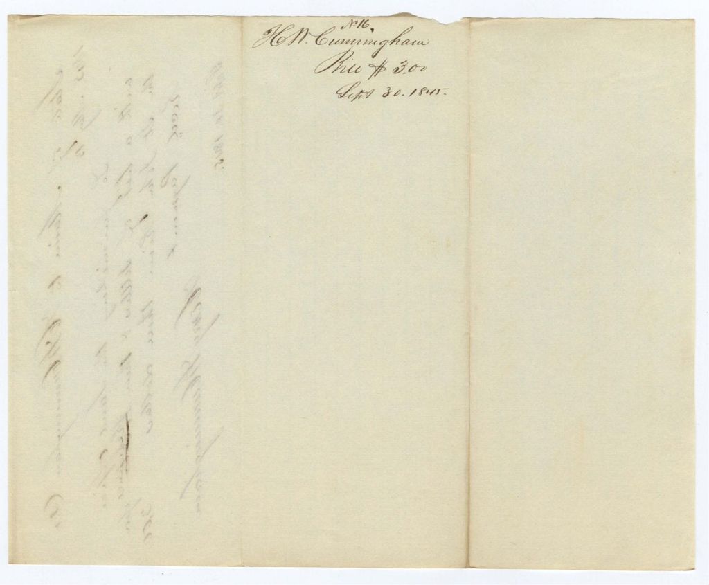 Miniature of Voucher 16: H. W. Cunningham