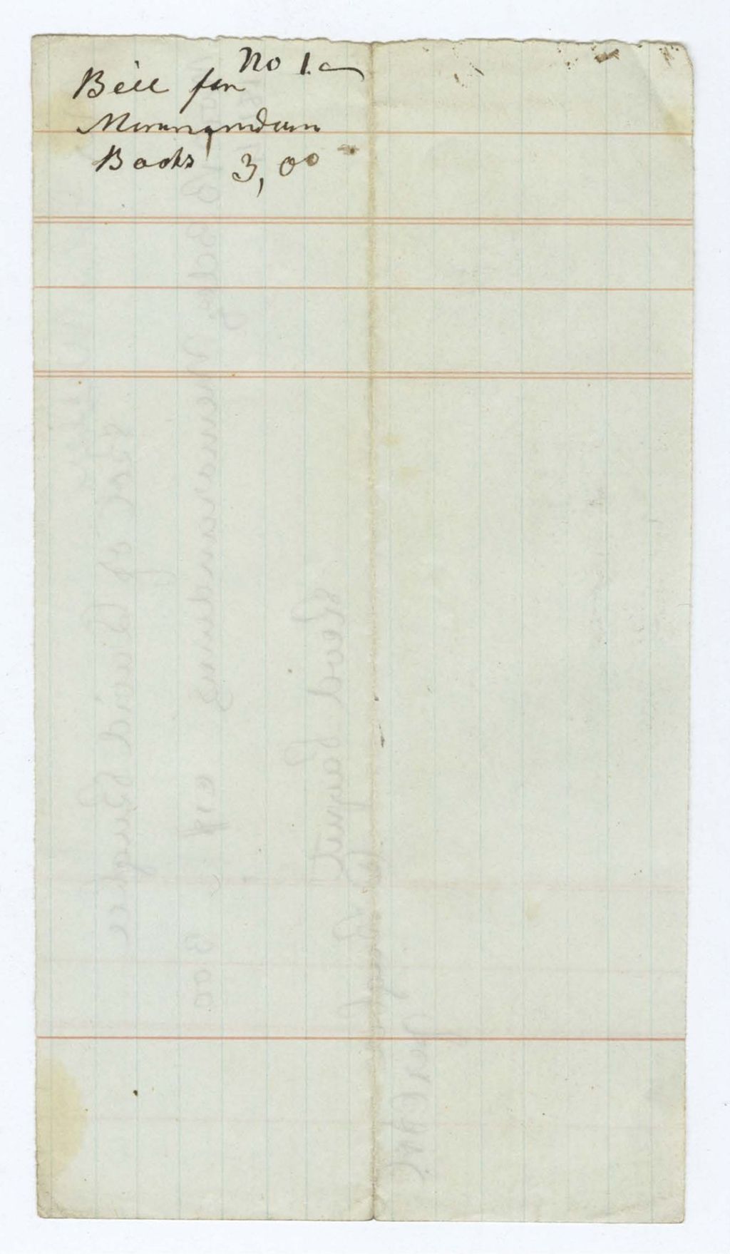 Miniature of Voucher 17: J. Webber Sub-Voucher 1: David Bugler, Bill for Memorandum Books