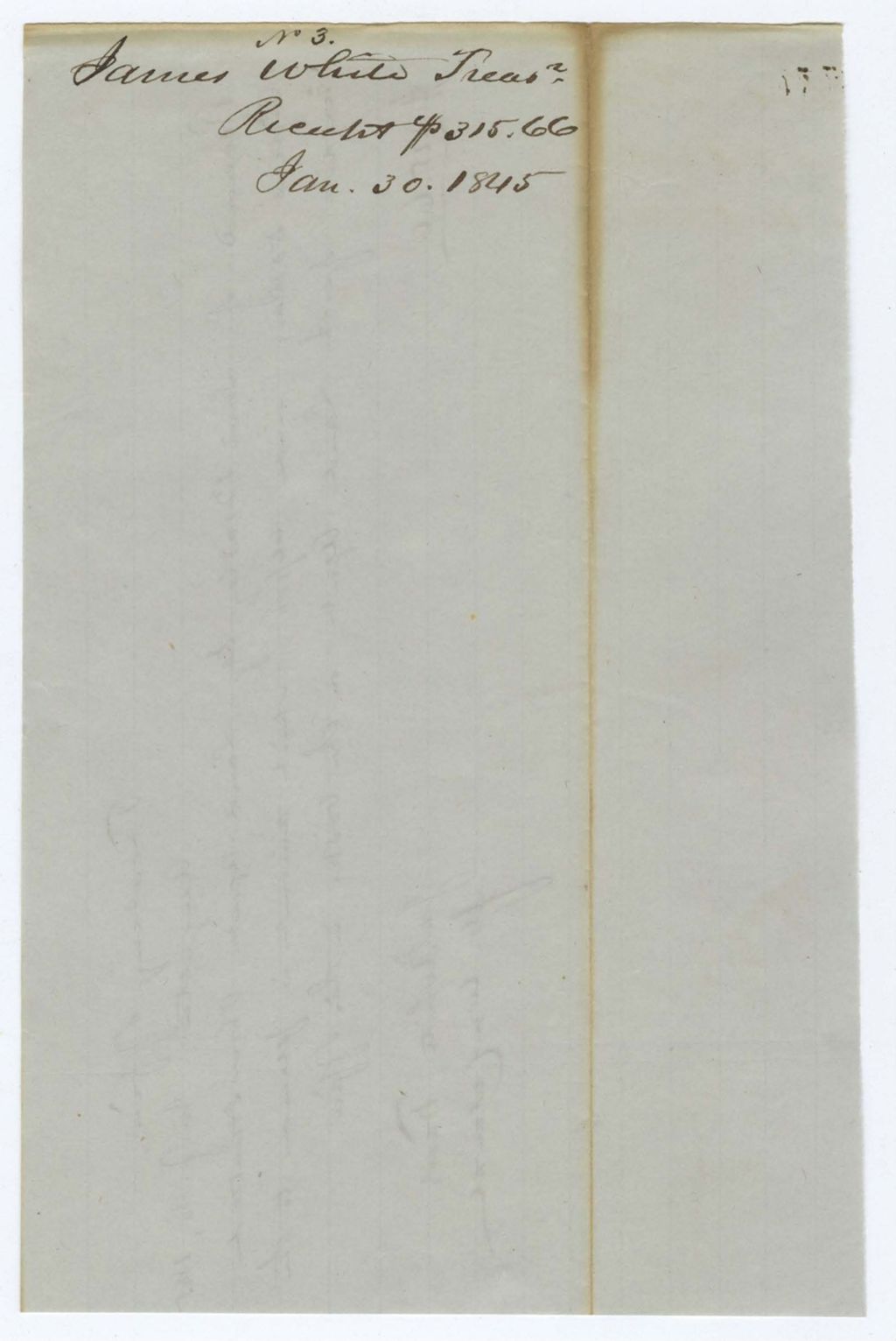 Miniature of Treasurer James White, Receipt 3