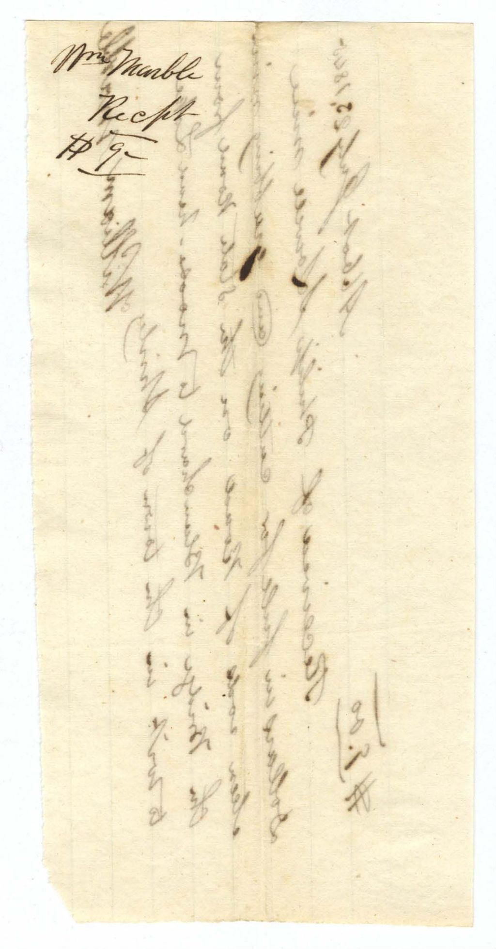 Miniature of Receipt, W. Marble