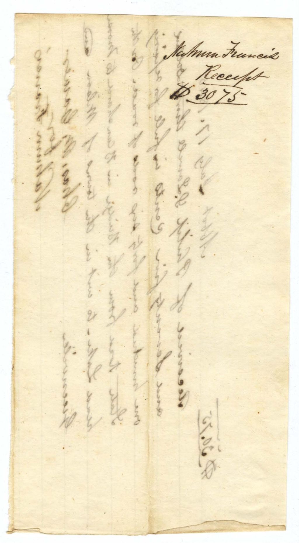Miniature of Receipt, N. Francis