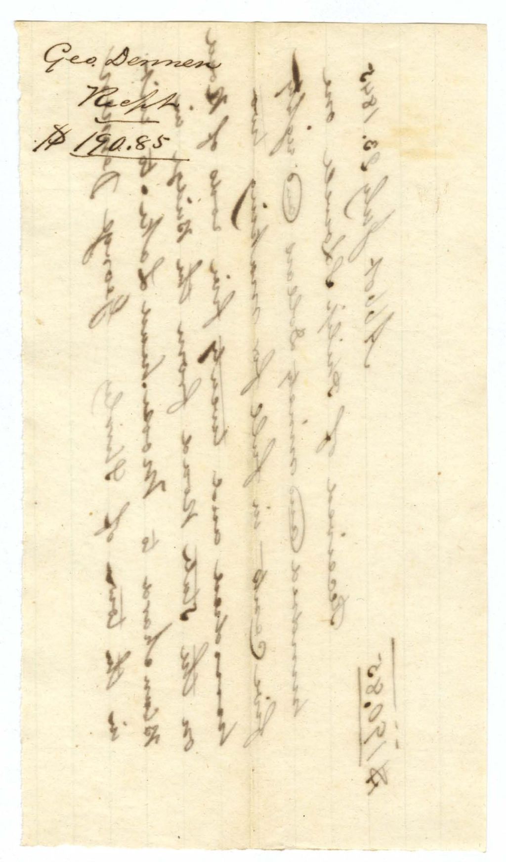Miniature of Receipt, G. Dennen