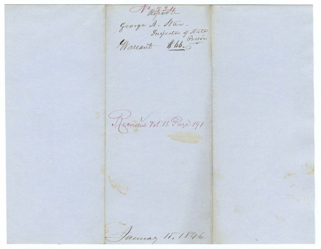 Miniature of Report 224: Report in favor of George A. Star, Inspector of the State Prison