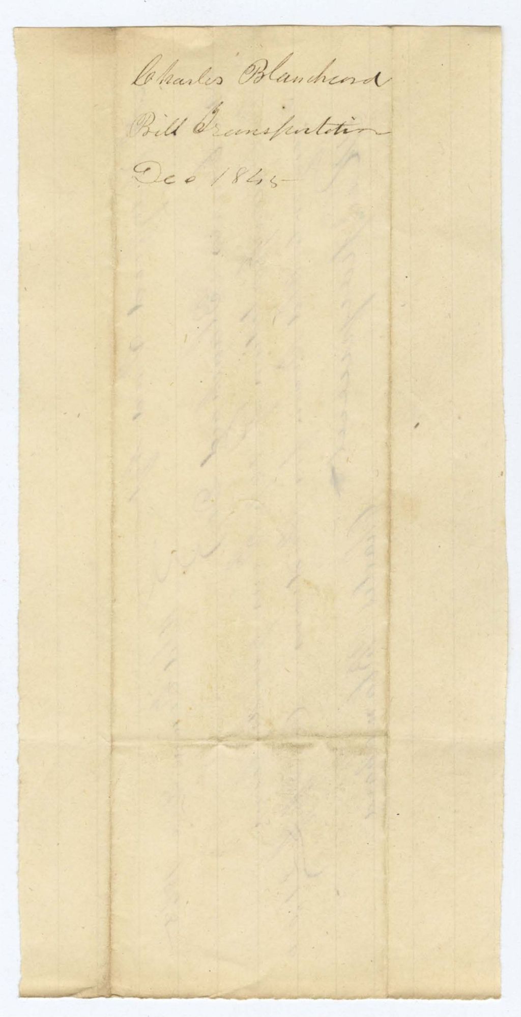 Miniature of Annuity: Charles Blanchard, Bill of Transportation