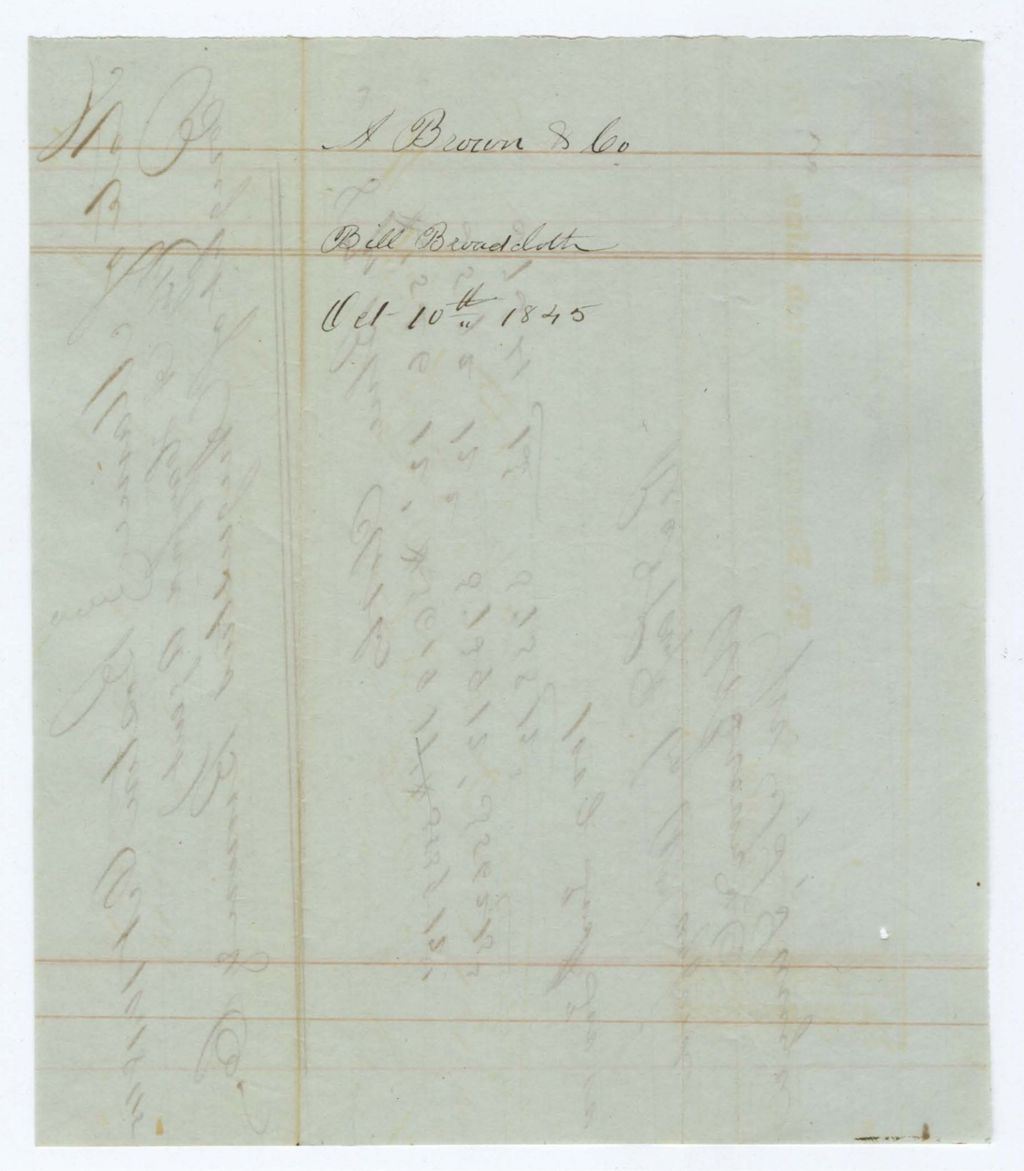 Miniature of Annuity: A. Brown and Co, Bill of Broad Cloth