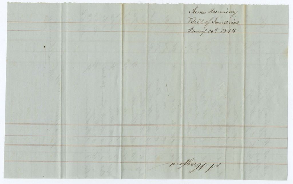 Miniature of Indian Fund (Page 2): James Dunning, Bill of Sundries