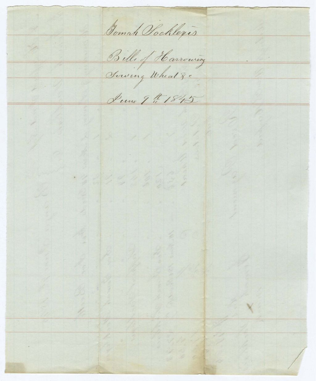 Miniature of Indian Fund (Page 14): Tomah Socklexis, Bill of Harrowing and Sowing Wheat