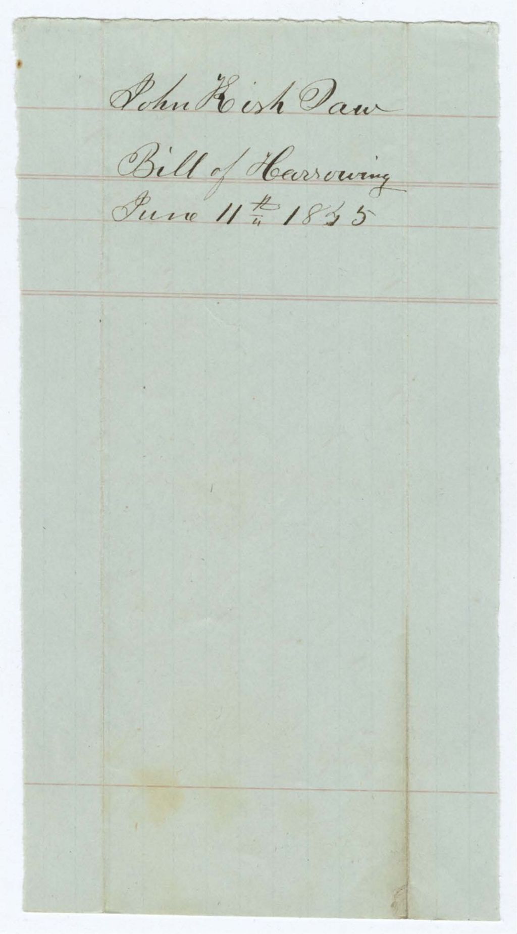Miniature of Indian Fund (Page 14): John Kish Daw, Bill of Harrowing