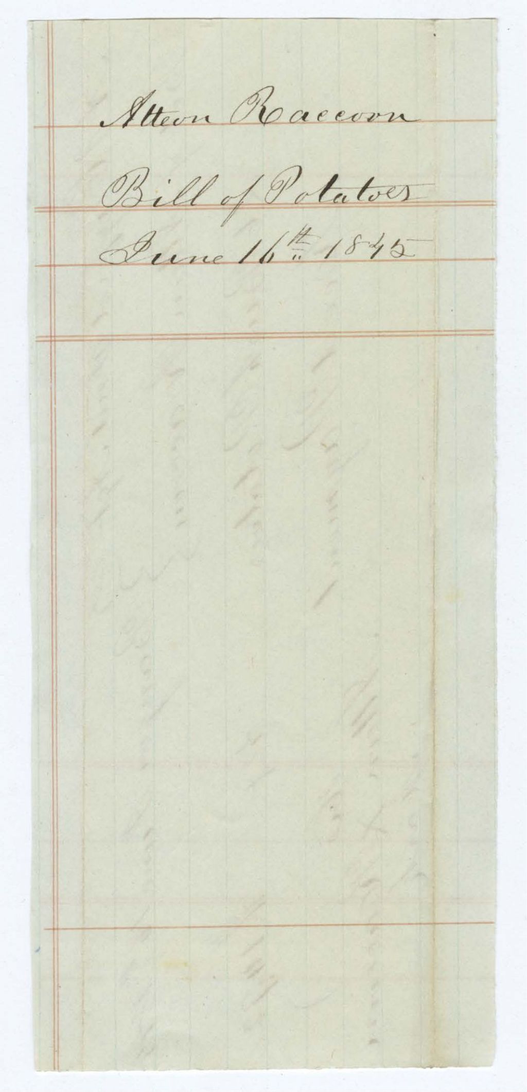 Miniature of Indian Fund (Page 15): Atteon Raccoon, Bill of Potatoes