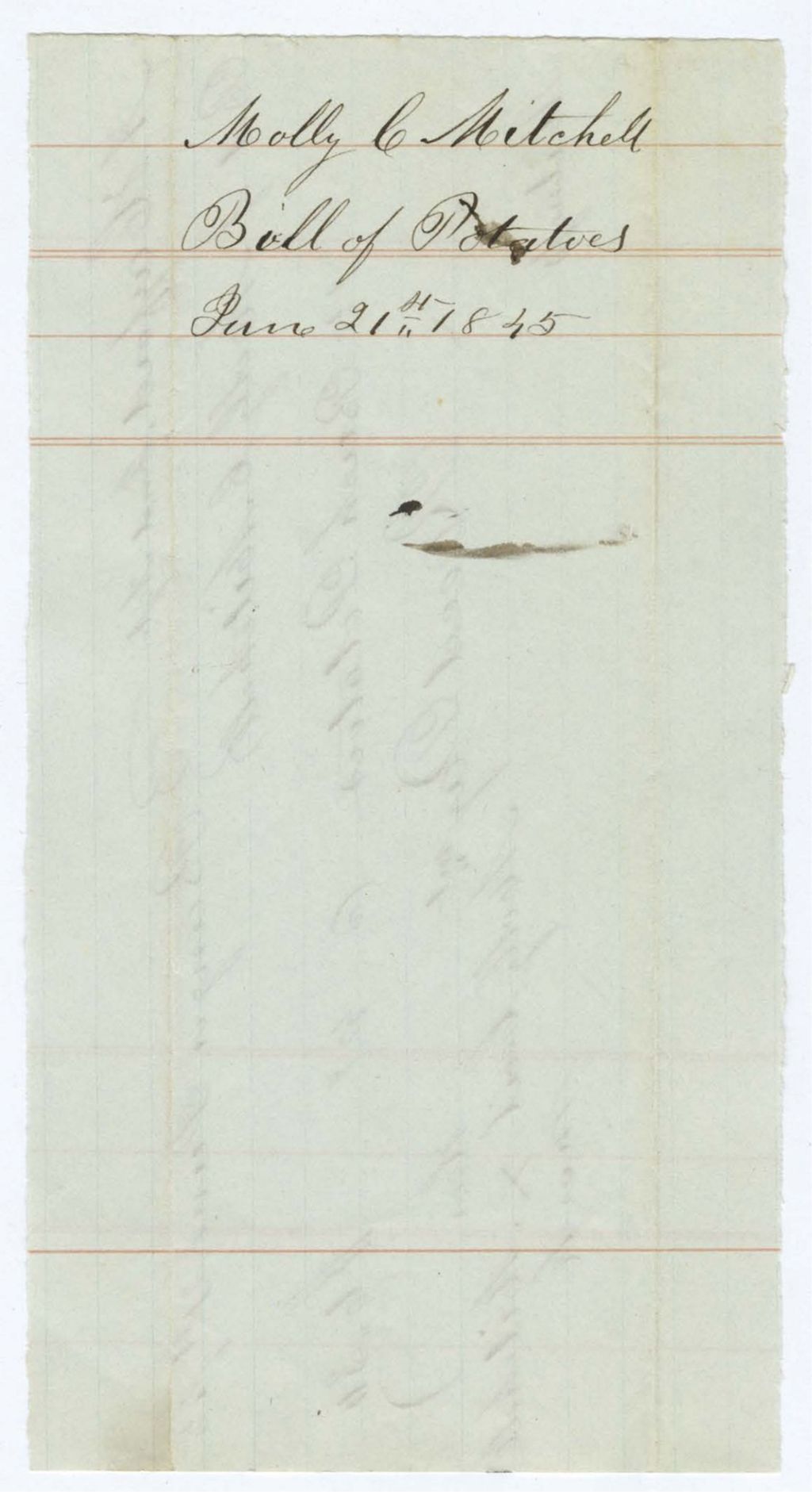 Miniature of Indian Fund (Page 16): Molly C. Mitchell, Bill of Potatoes