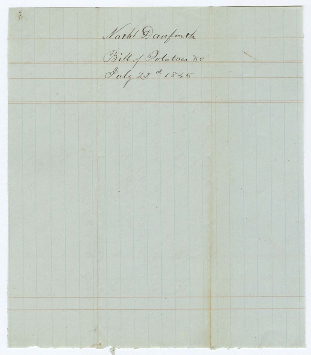 Miniature of Indian Fund (Page 18): Nathaniel Danforth, Bill of Potatoes