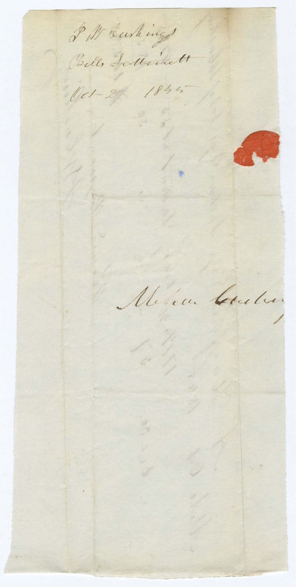 Miniature of Indian Fund (Page 28): J. W. Cushing, Bill of [Settlement?]