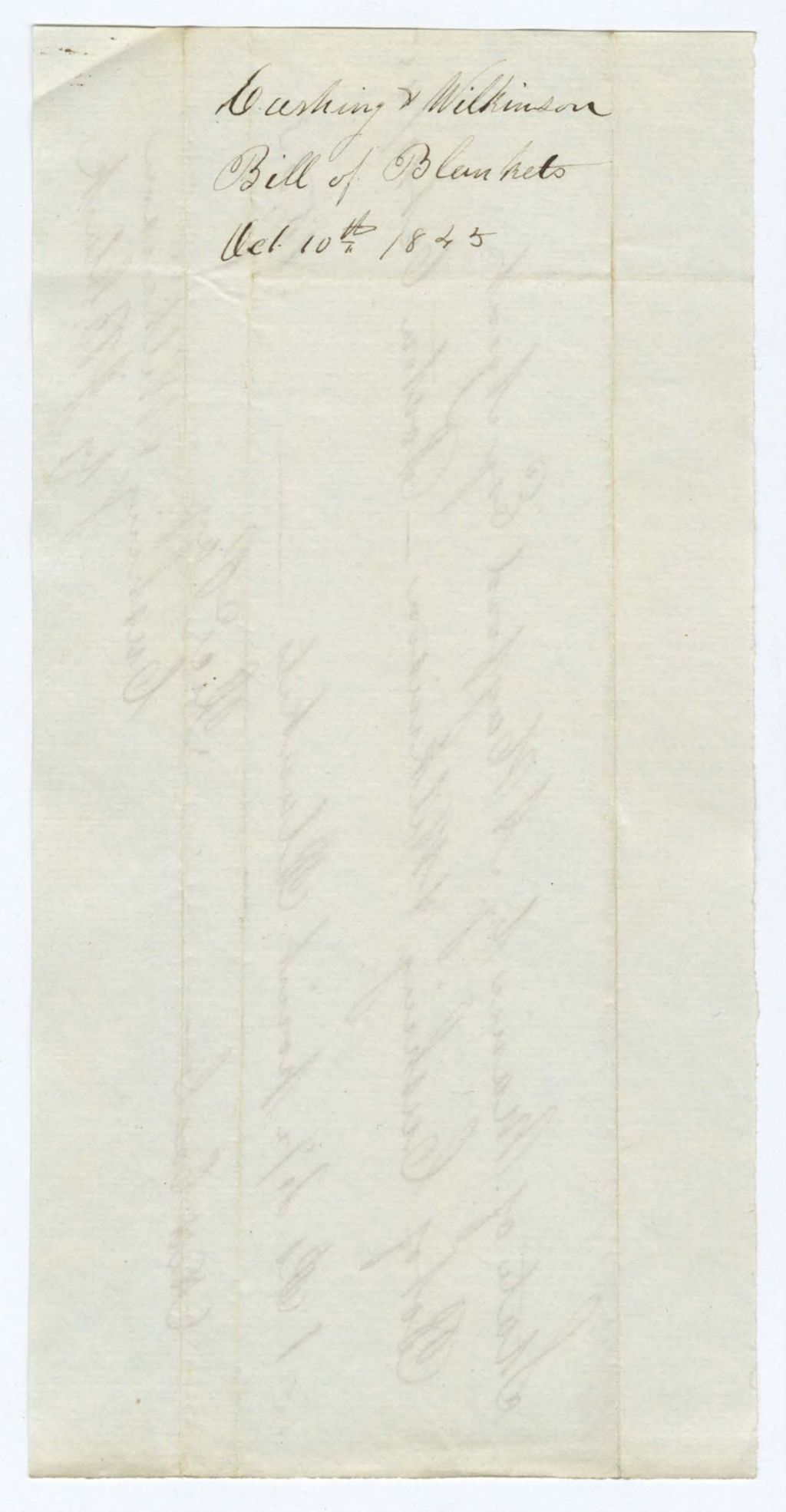 Miniature of Indian Fund (Page 28): Cushing and Wilkinson, Bill of Blankets