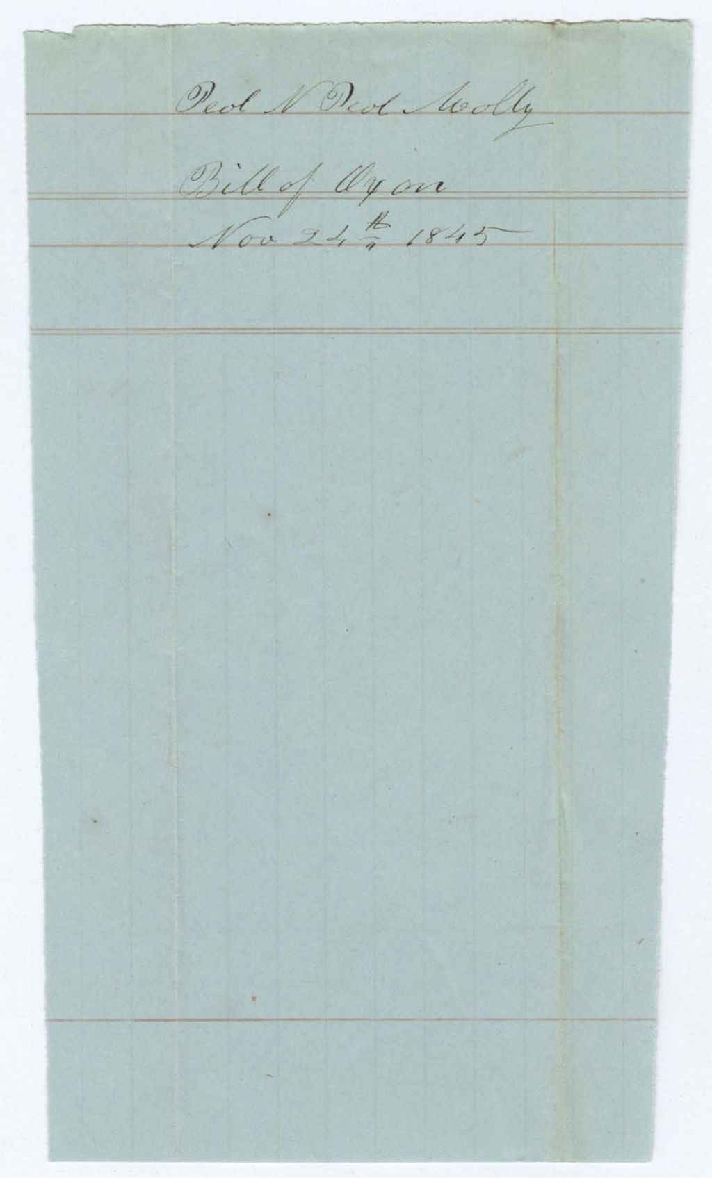Miniature of Indian Fund (Page 28): [Peol Necolar/Molly?], Bill of Oxen