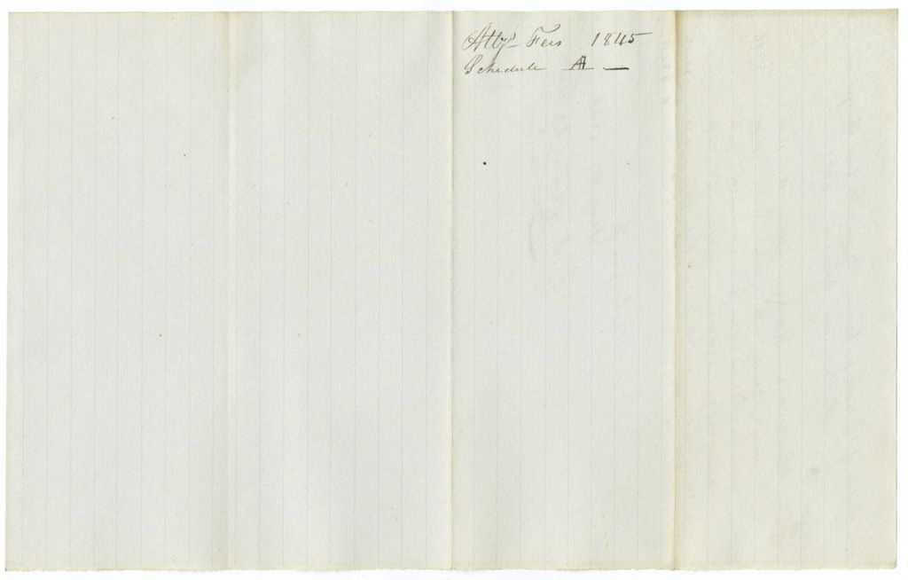 Miniature of Schedule A: Attorney Fees, 1845