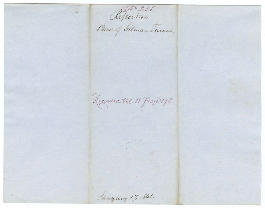 Miniature of Report 235: Report on the bond of Gilman Turner
