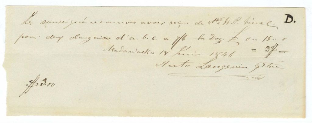Miniature of Voucher, [H. Langsin?]