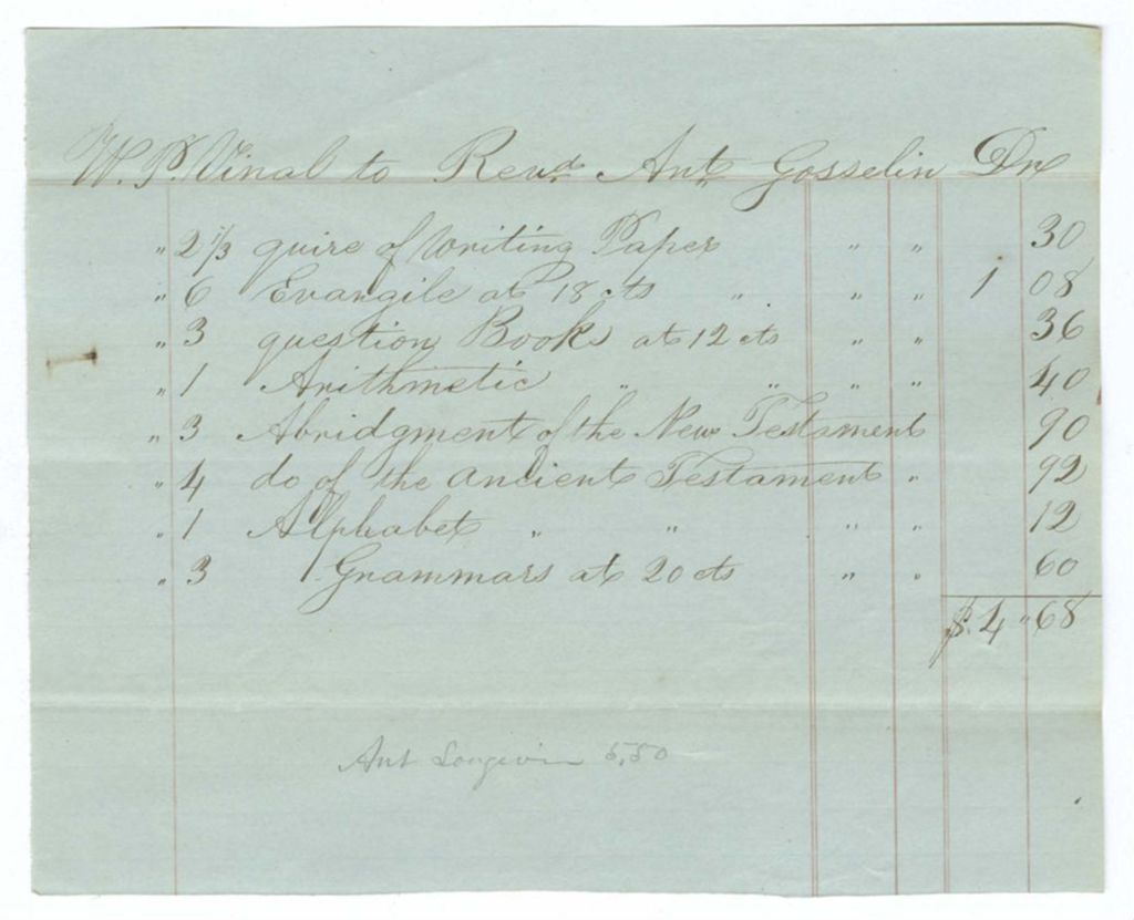 Miniature of [Voucher, Anthony Gosselin?]