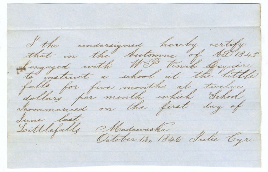 Miniature of Certification of Julie Cyr