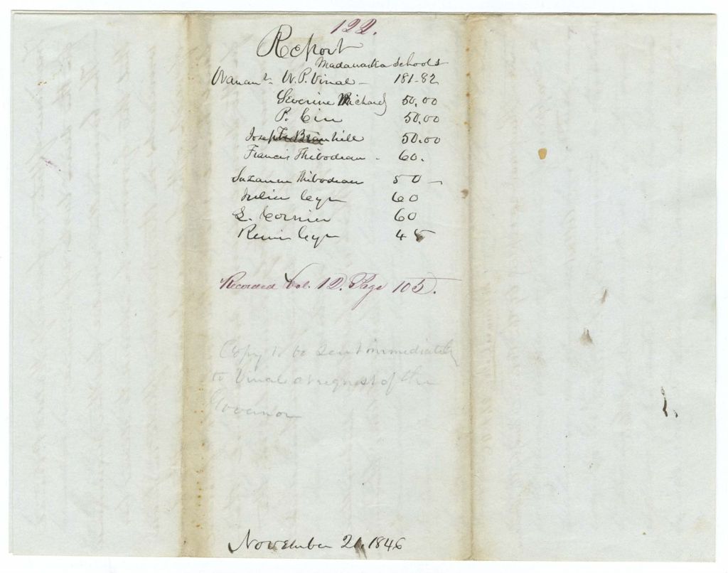 Miniature of Report 122: Report on the account of Waldo P. Vinal, Superintendent of Schools in Madawaska