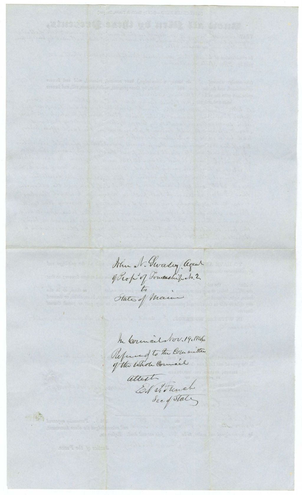 Miniature of John N. Swasey, Agent of Properties of Township No. 2 to State of Maine