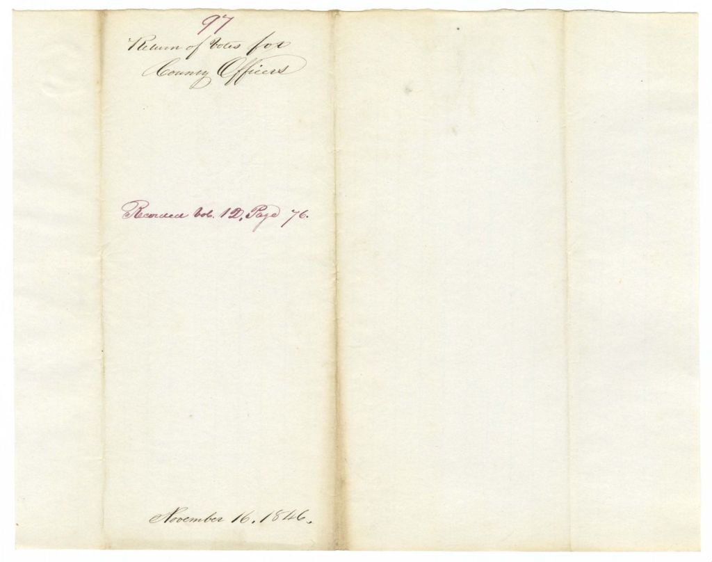 Miniature of Report 97: Report on the return of votes for County Officers