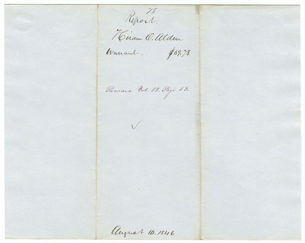 Miniature of Report 78: Report on the warrant in favor of Hiram O. Aldeu