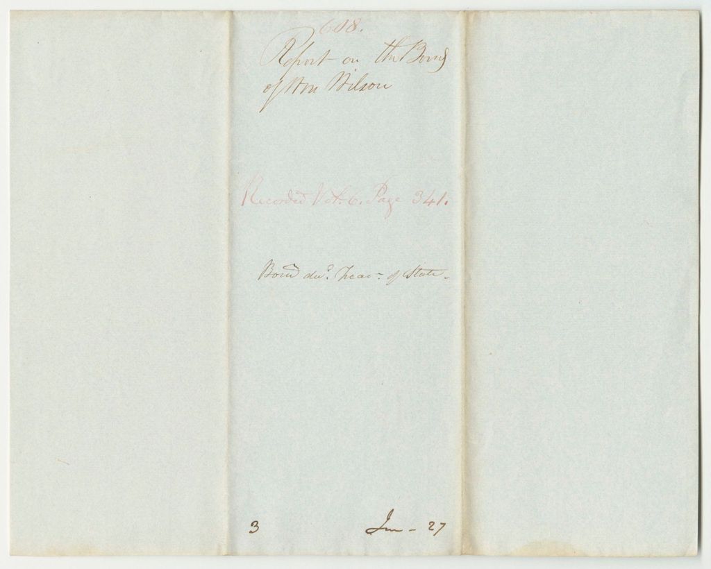 Miniature of Report 608: Report on the Bond of William Wilson to Repair the Mars Hill Road
