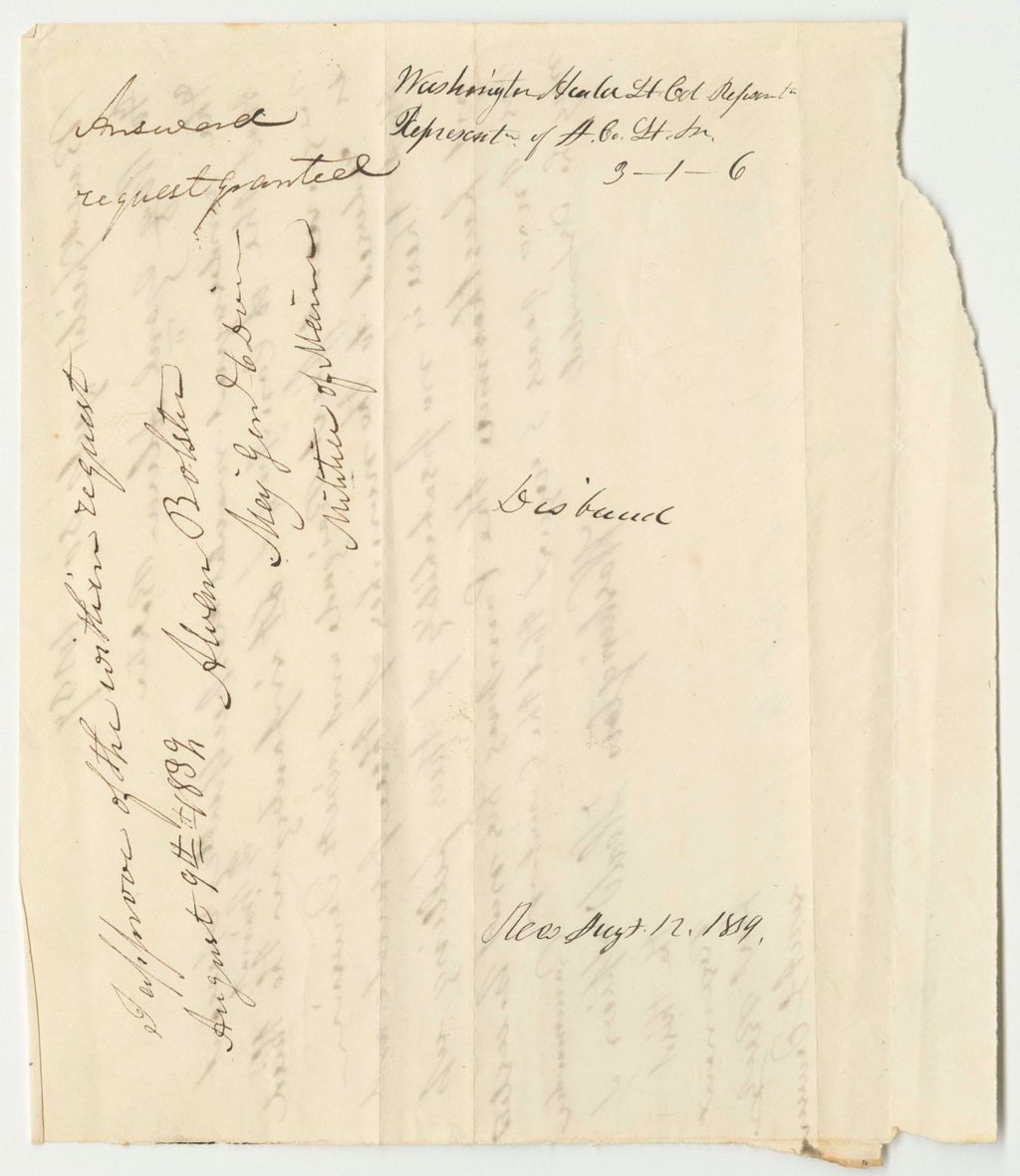Miniature of Petition to Disband the "A" Company of Light Infantry
