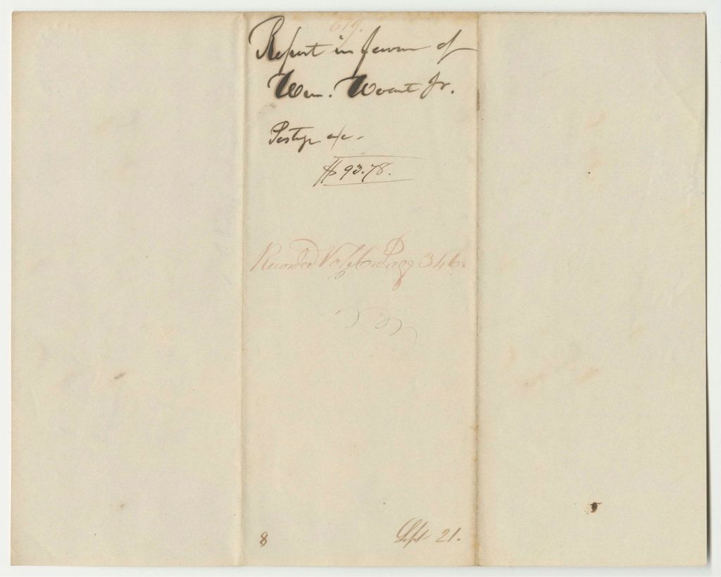 Miniature of Report 619: Warrant in Favor of William Woart Jr., Postmaster of Augusta