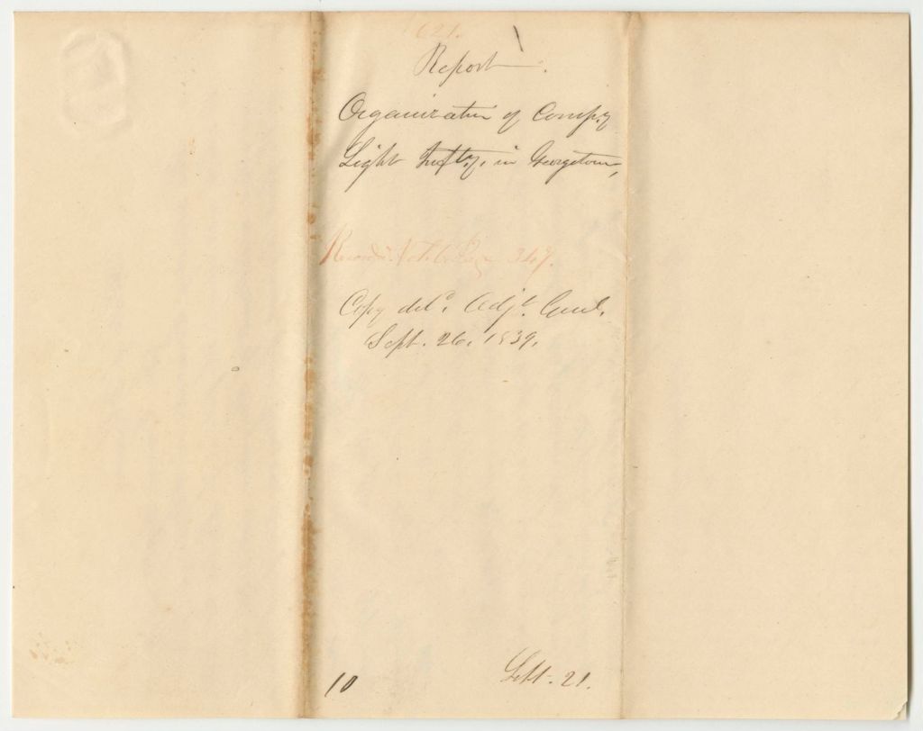 Miniature of Report 621: Report on the Organization of a Company of Light Infantry in Georgetown