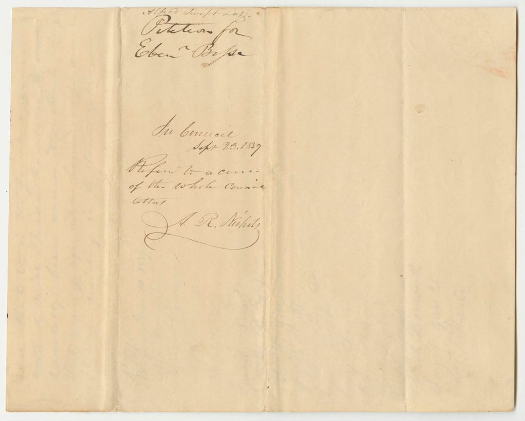Miniature of Petition of Alfred Swift and Others for the Pardon of Ebezer Bessee