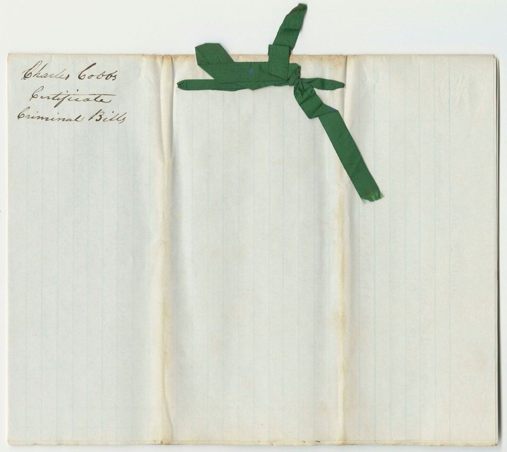Miniature of Charles Cobbs' Certificates of Criminal Bills