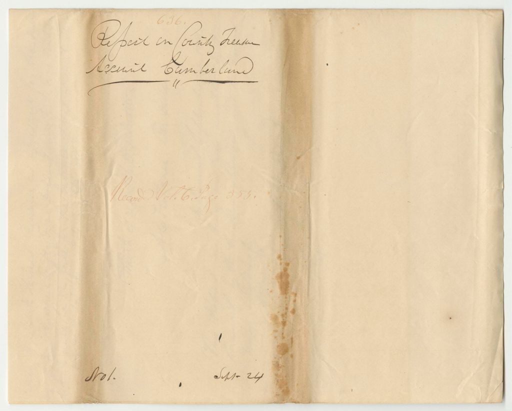 Miniature of Report 636: Report on the Account of Mark Harris, Cumberland County Treasurer