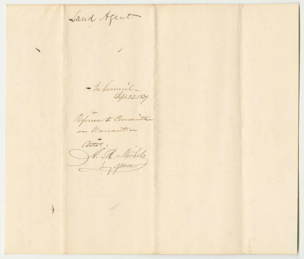 Miniature of Account of Rufus McIntire, Land Agent, for Expenses Related to Trespasses on Public Land