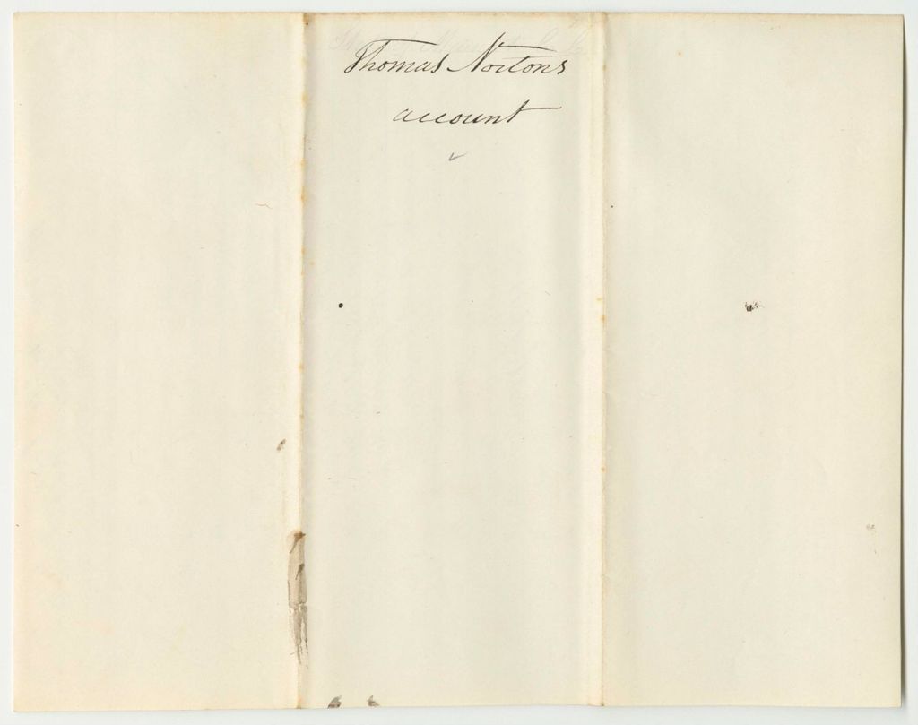 Miniature of Account of Thomas Norton, for Support of Criminals in Prison from December 18th 1838 to Feburary 11th 1839