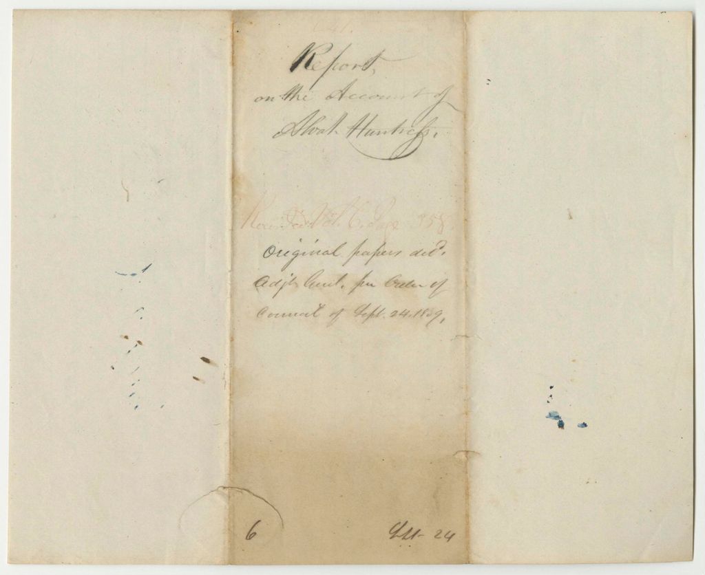 Miniature of Report 641: Report on the Account of Alvah Huntress