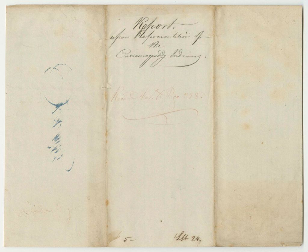 Miniature of Report 640: Report Upon the Presentation of the Passamaquoddy Indians