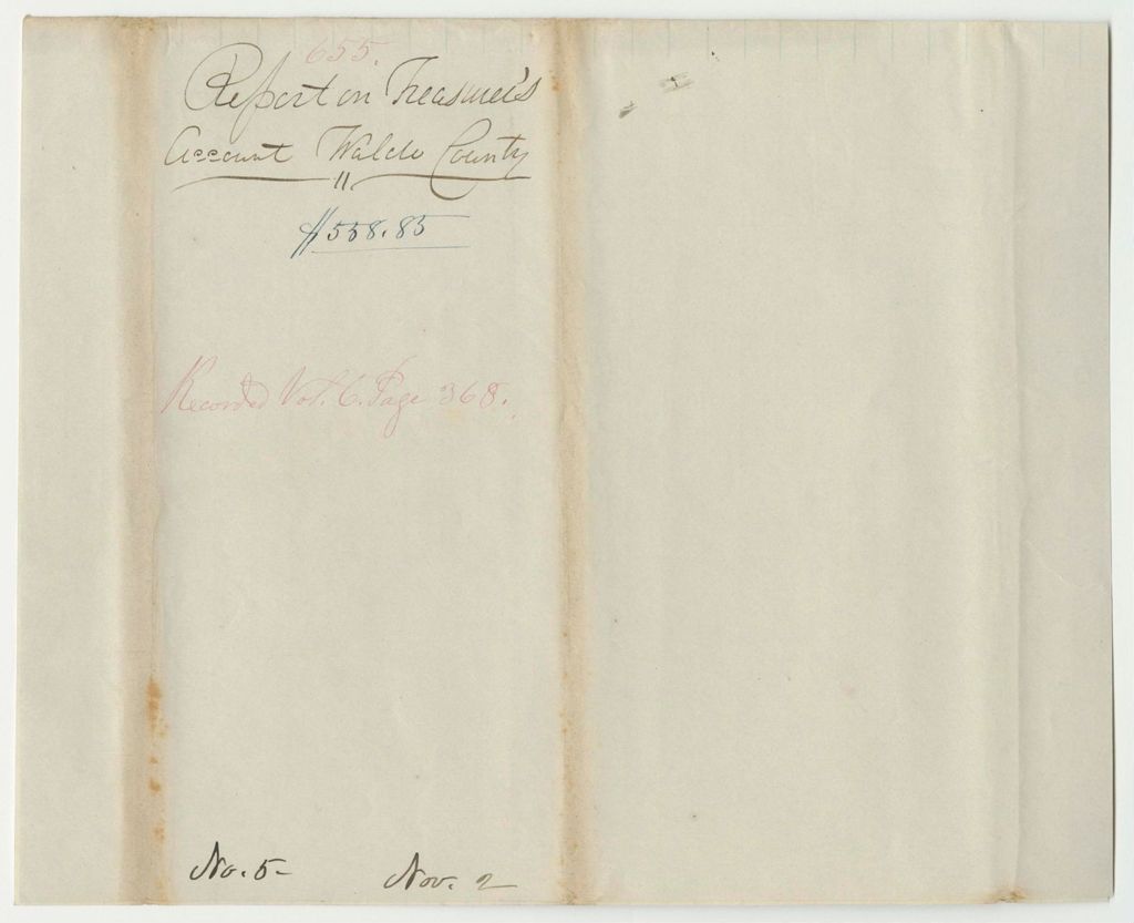 Miniature of Report 655: Report on the Account of Frye Hall, Waldo County Treasurer