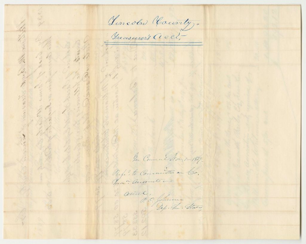 Miniature of Account of William M. Boyd, Lincoln County Treasurer