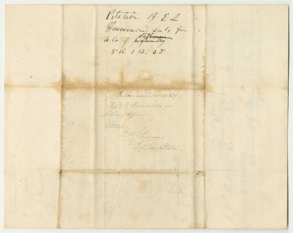 Miniature of Petition of E.L. Hammond and Others for the Organization of a Rifle Company
