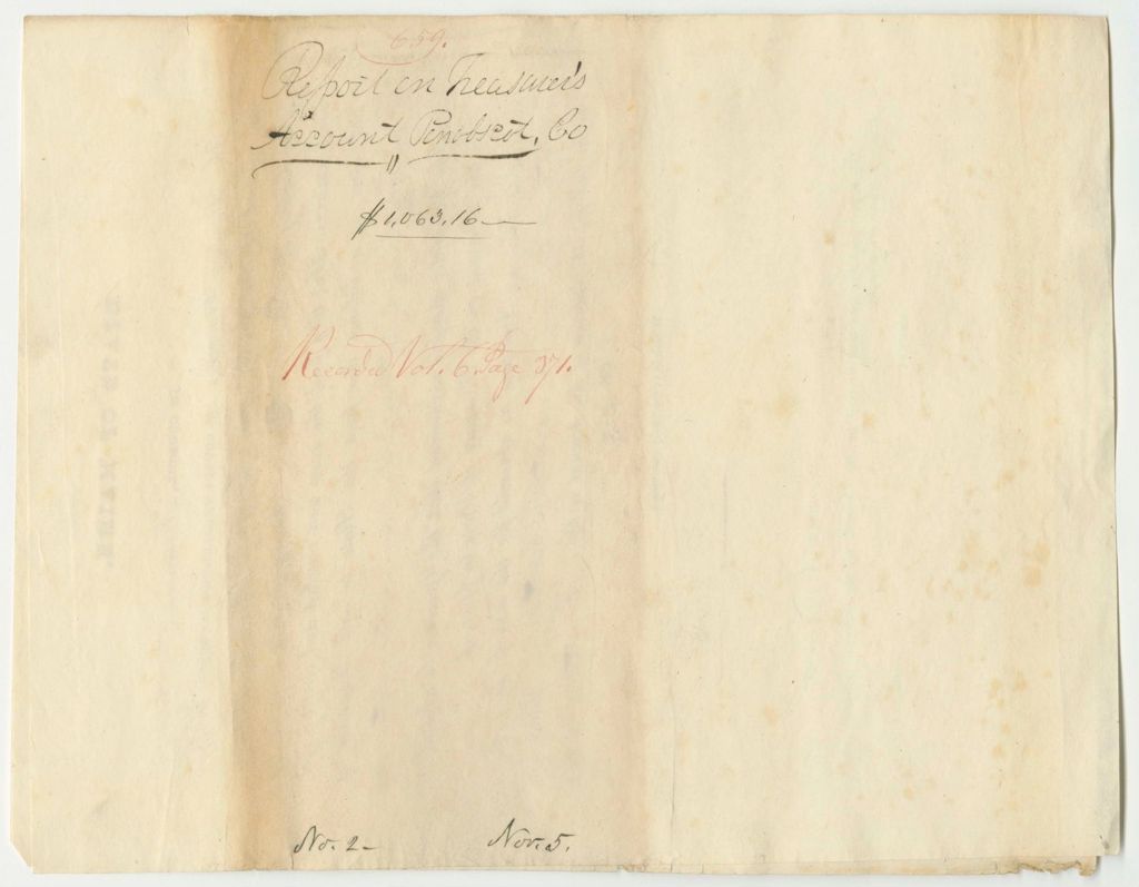 Miniature of Report 659: Report on the Account of Isaac C. Haynes, Penobscot County Treasurer