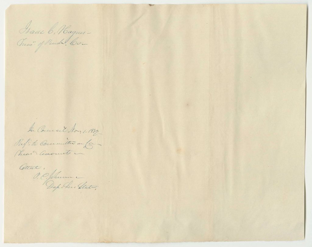 Miniature of Account of Isaac C. Haynes, Penobscot County Treasurer