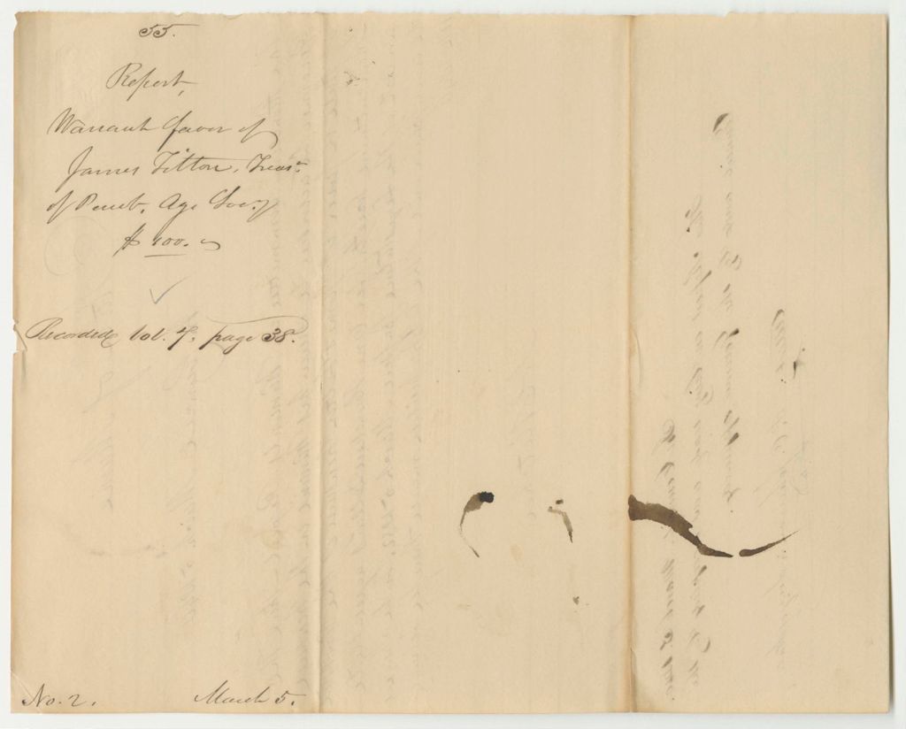 Miniature of Report 55: Warrant in Favor of James Tilton, Treasurer of the Penobscot Agricultural Society