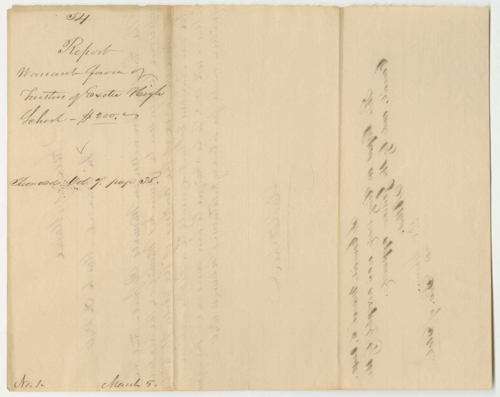 Miniature of Report 54: Warrant in Favor of Exeter High School