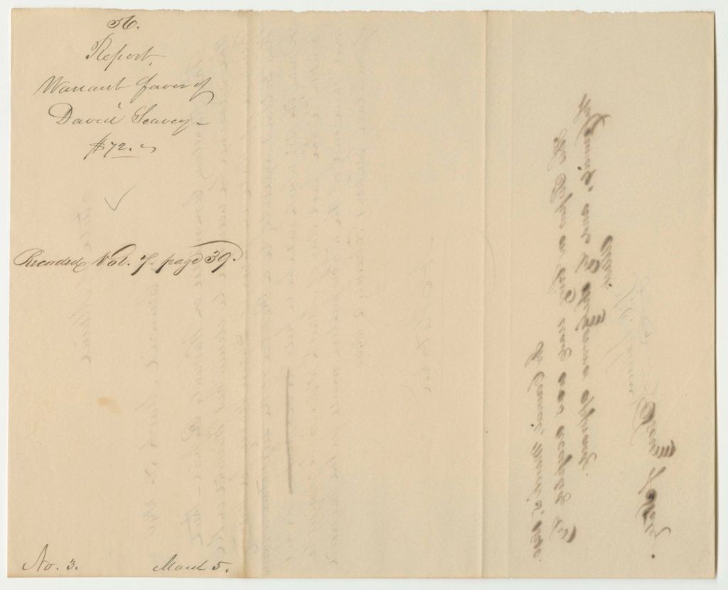 Miniature of Report 56: Warrant in Favor of David Seavey for a Pension