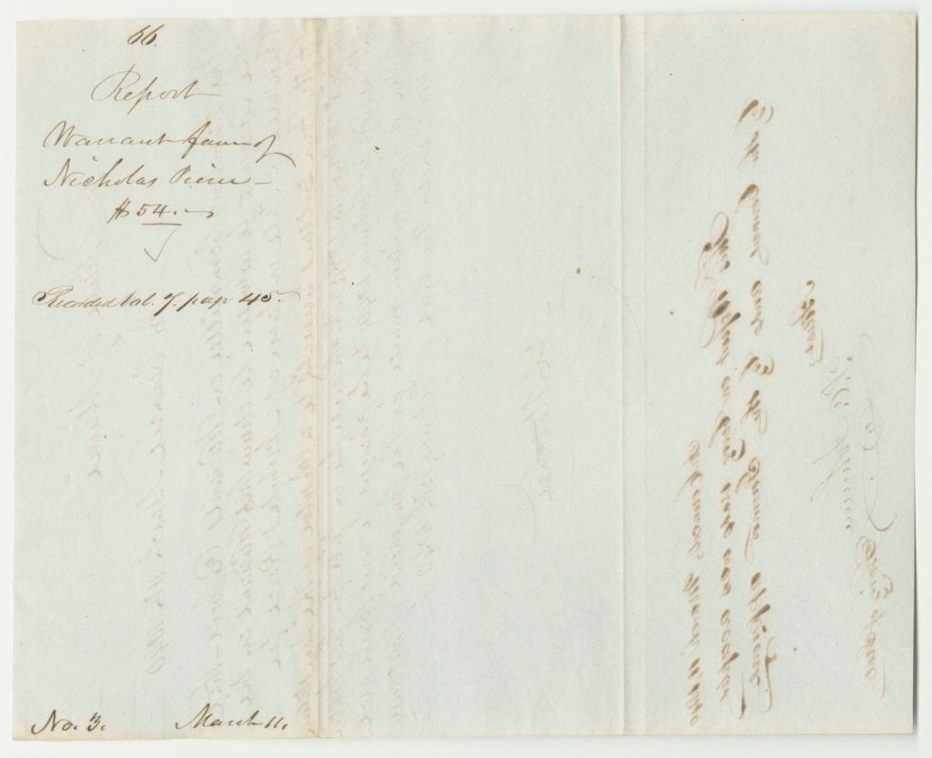 Miniature of Report 66: Warrant in Favor of Nicholas Pierce for a Pension